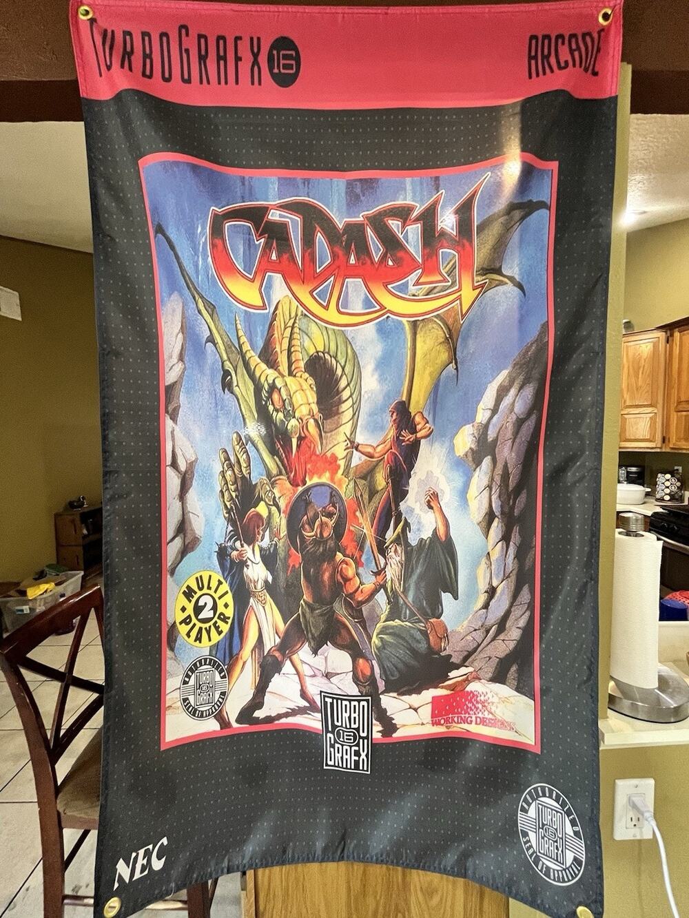Cadash TurboGrafx-16 TG16 5' Flag Banner Poster TurboGrafx16 1991 Working Design